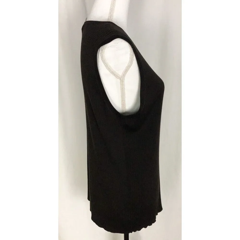 Josephine Chaus Silk Rayon Womens Brown Sleeveless Stretch Knit Top Size 3 - Picture 4 of 7